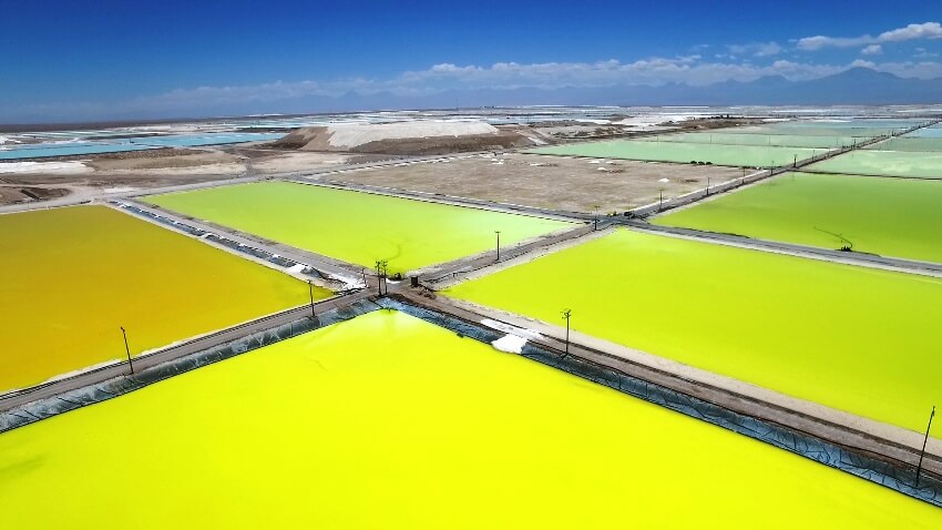 Panoramic view of evaporation pools