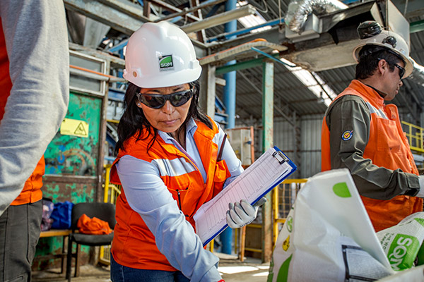 Operations supervisor working in plant